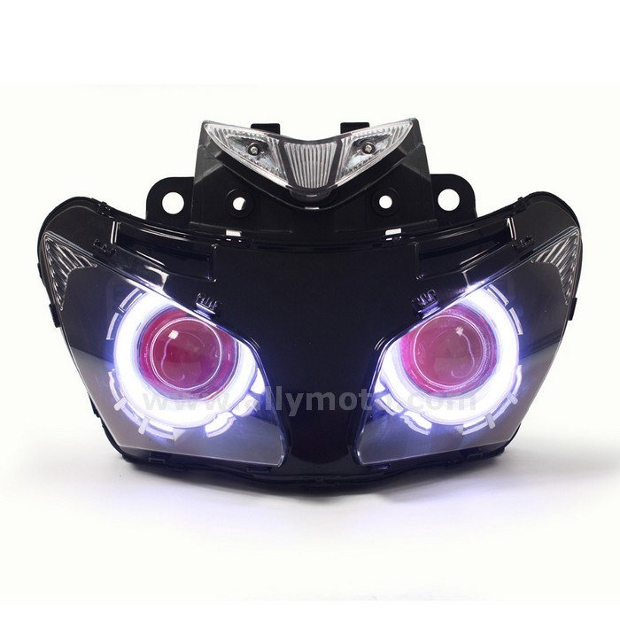 034 Fully Headlight Honda Cbr500R 2013 2014 2015 Angel Halo Eyes Hid Red Demon